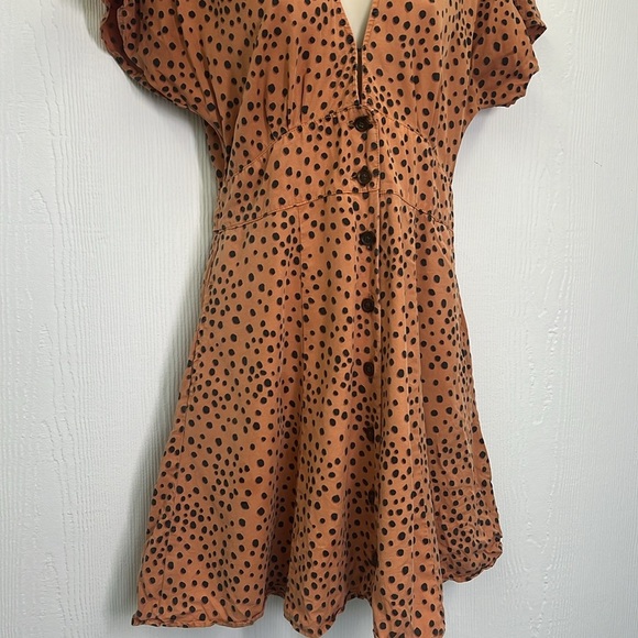 Marine Layer - Camila Abstract Cheetah Print Button Down Mini Dress Size Medium - Picture 6 of 13